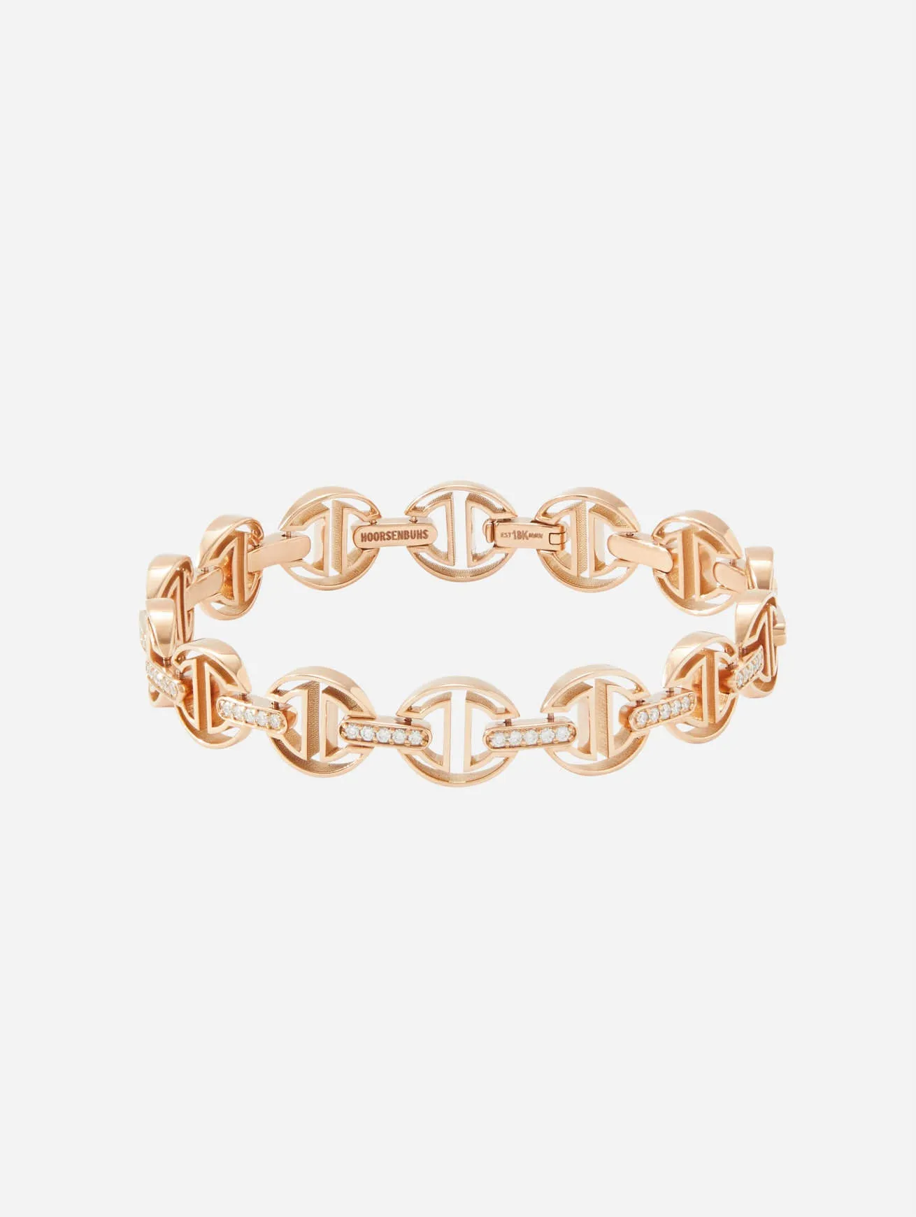 Small Link MMV Bracelet With Diamond Bridge