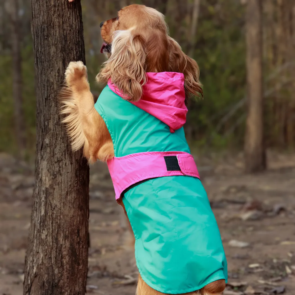 Splash Waterproof Dog Raincoat Aqua-Pink