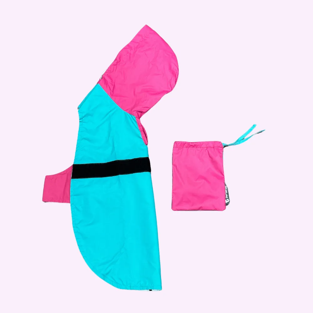 Splash Waterproof Dog Raincoat Aqua-Pink