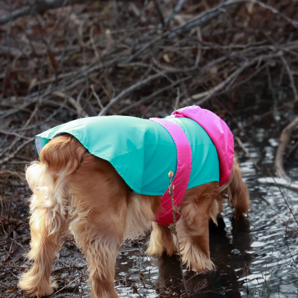 Splash Waterproof Dog Raincoat Aqua-Pink