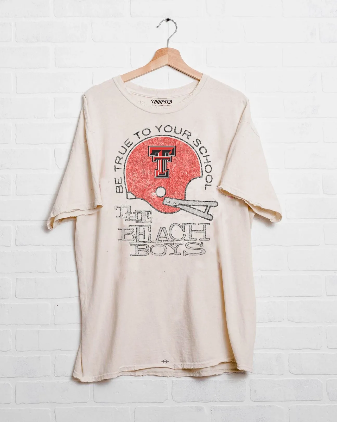 The Beach Boys Texas Tech True To Your School Off White Thrifted Tee