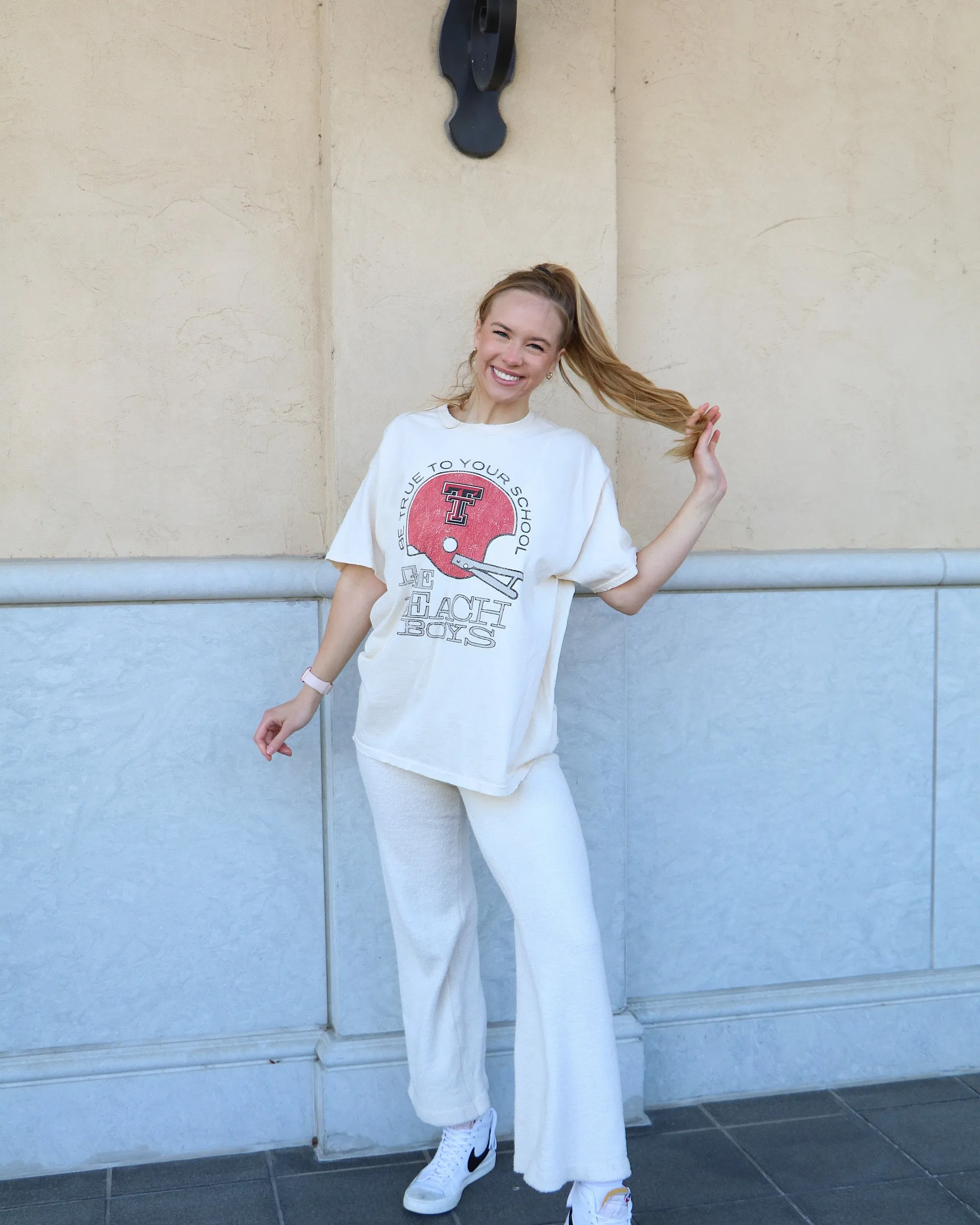 The Beach Boys Texas Tech True To Your School Off White Thrifted Tee