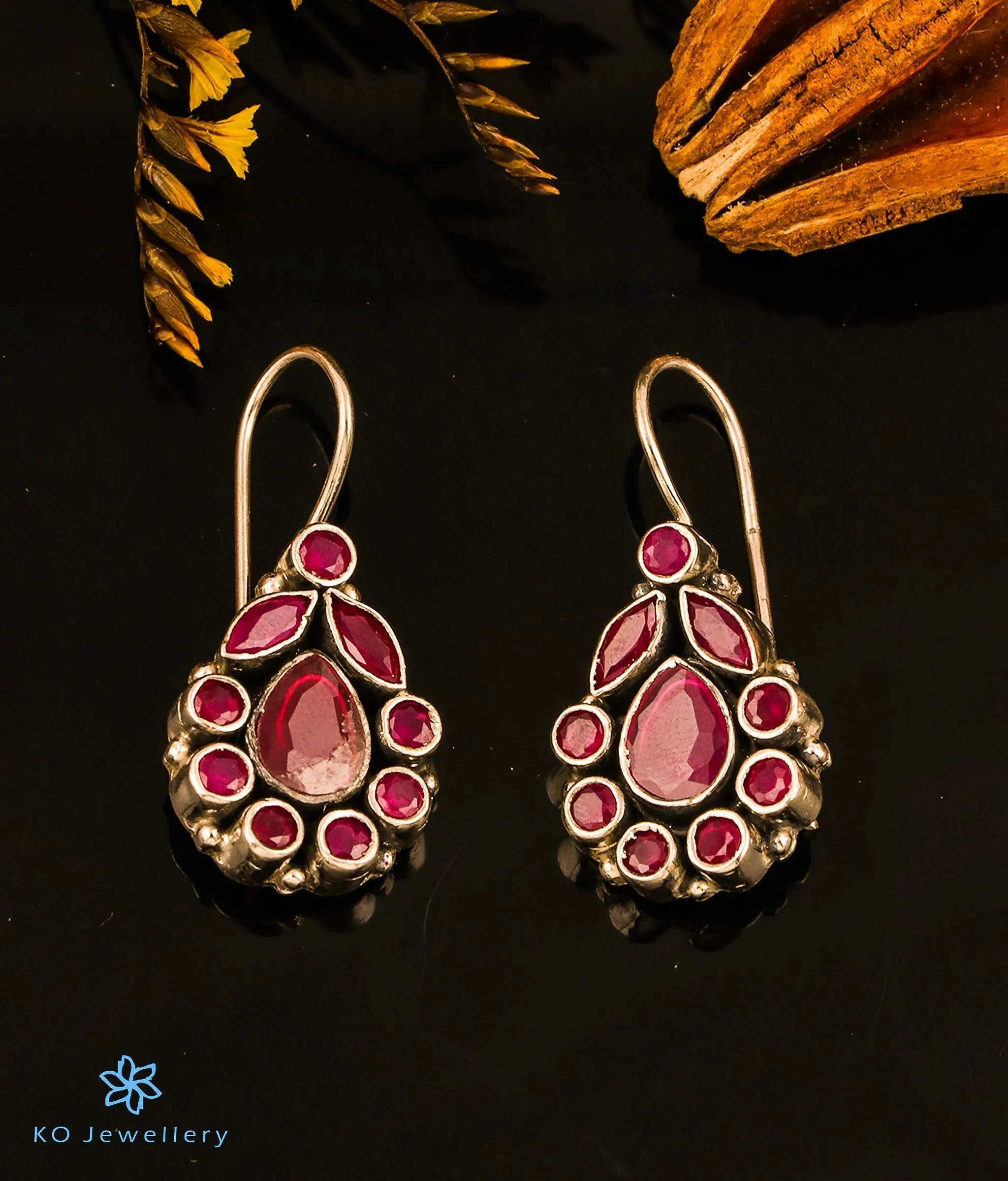 The Pratya Silver Gemstone Earrings