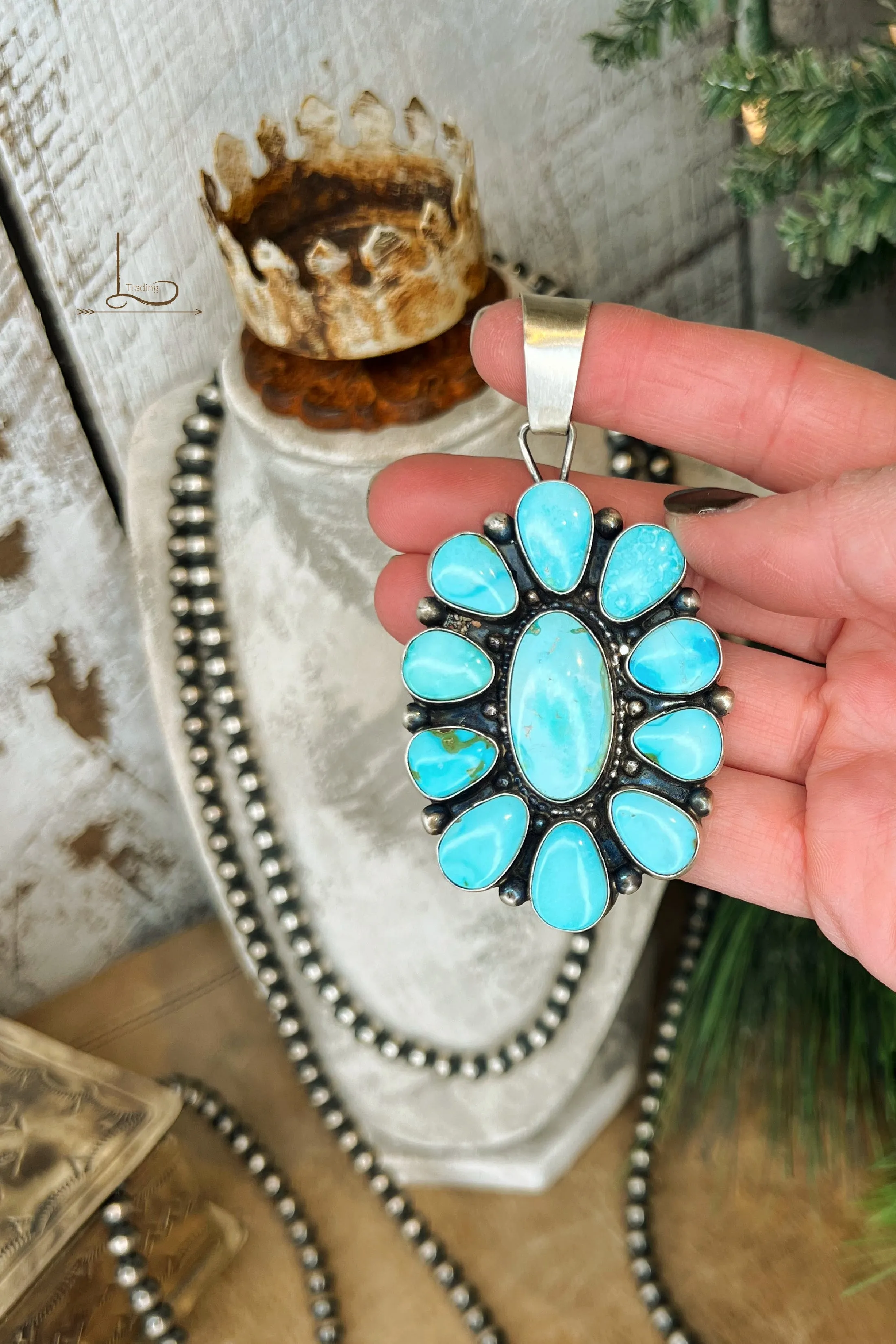 The Sonoran Mountain Grande Turquoise Pendant