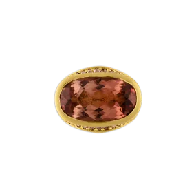 Umber Tourmaline and Diamond Melitodes Ring