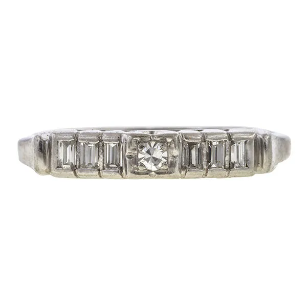 Vintage Round & Baguette Diamond Band