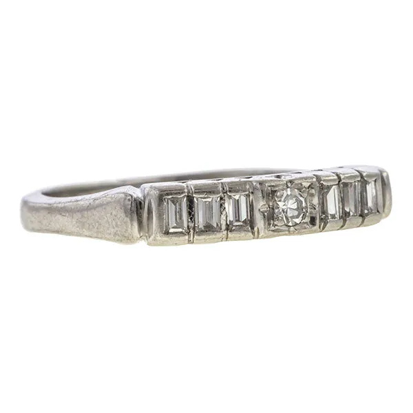 Vintage Round & Baguette Diamond Band