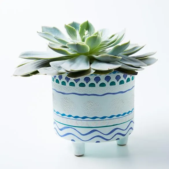 Wavy Pot Blue