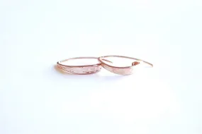 Wholesale Pink Rose Gold Vermeil Flattened Front Earwires- hammered flat front ear hooks, Earring Components, Gold Ear Hooks, Rose Gold Earrings, 108